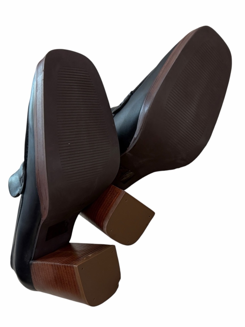 ALOHAS Busy Black Vegan Leather High-Heeled Loafers - Picture 5 of 9